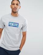 Primitive Skateboarding T-shirt With Camo Box Logo - Gray