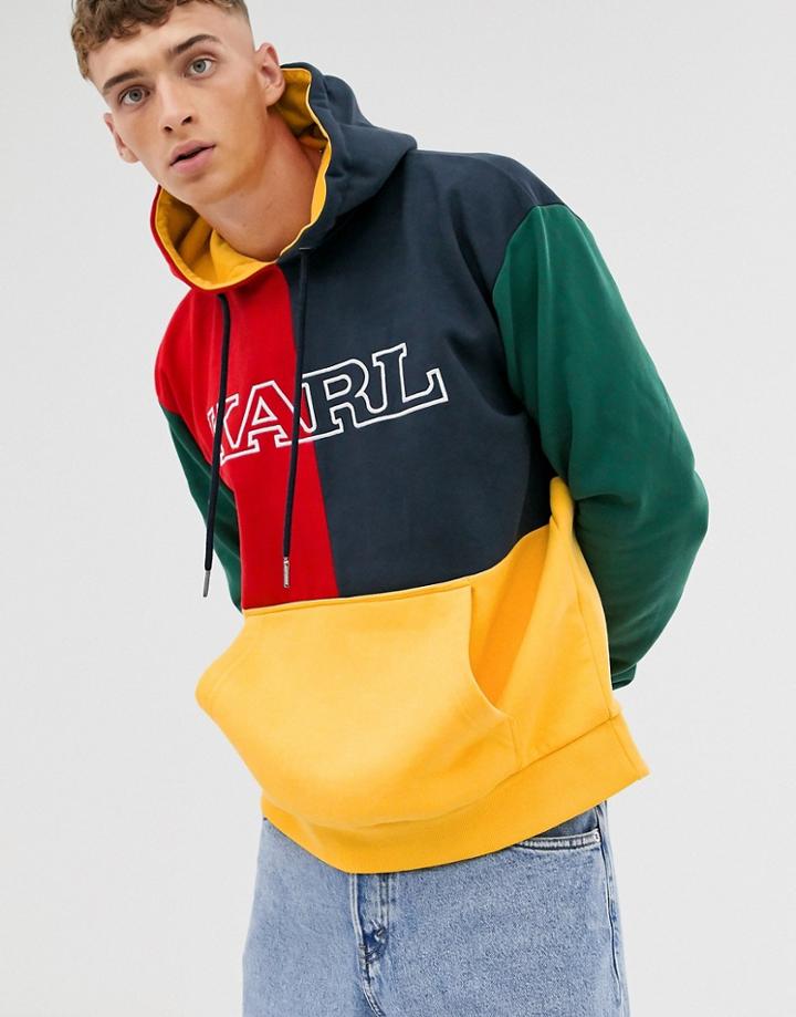 Karl Kani College Block Hoodie In Yellow Multi