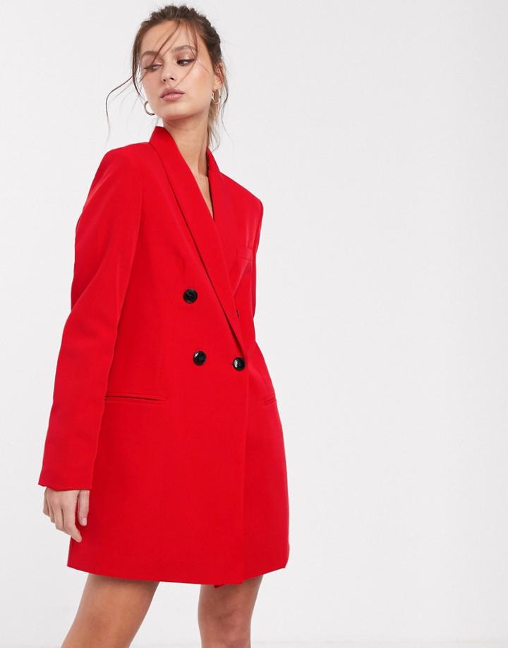 Stradivarius Blazer Dress In Red