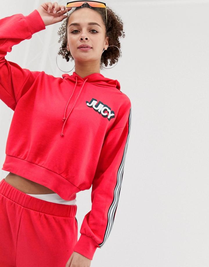 Juicy By Juicy Couture Hoodie With Chest Logo & Taping Two-piece - Red