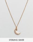 Carrie Elizabeth Moonstone Crescent Pendant - Silver