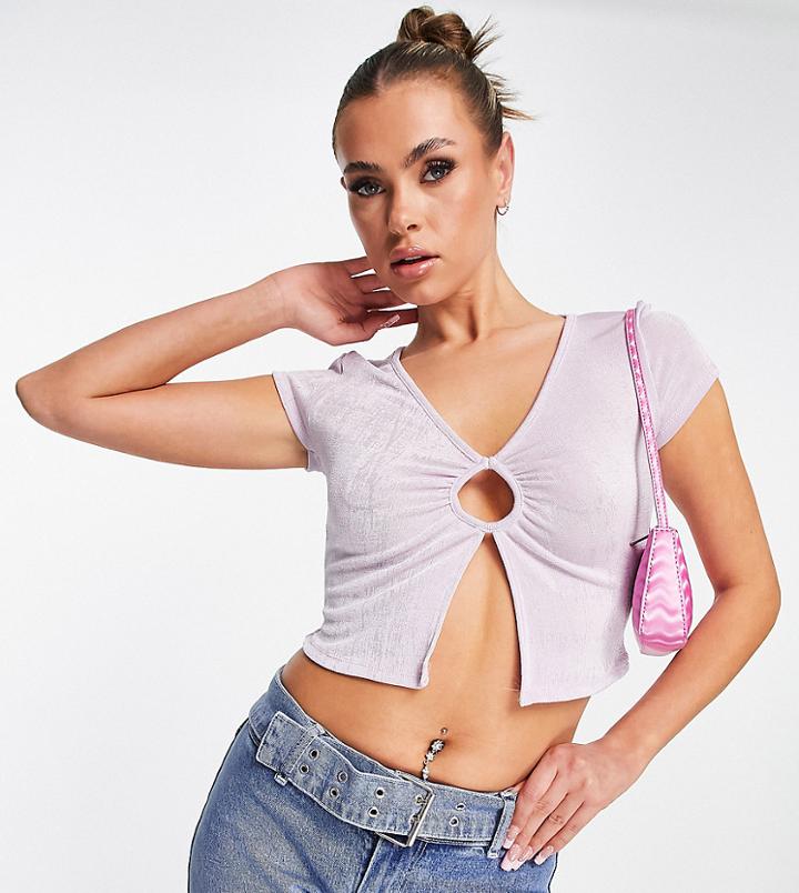 Asyou Ring Detail Top In Lilac-purple