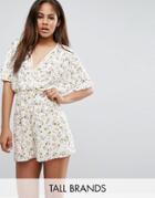 Oh My Love Tall Batwing Floral Romper - Multi