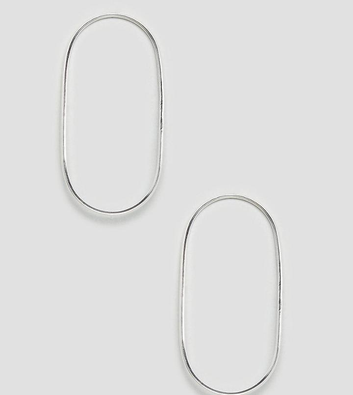 Asos Sterling Silver Open Shapes Stud Earrings - Silver