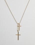 Aldo Double Cross Pendant Necklace In Gold - Gold