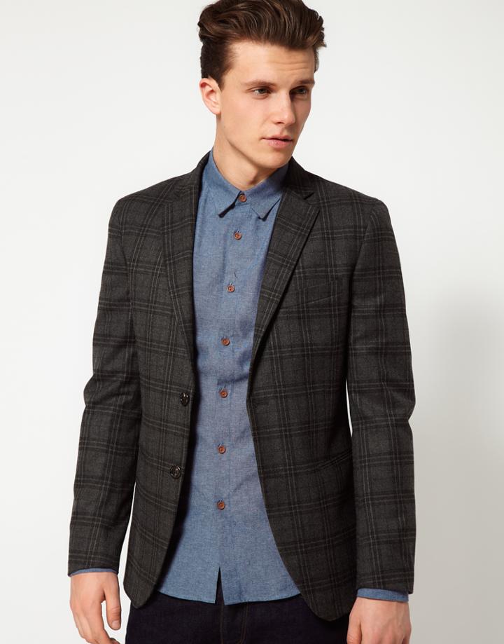 United Colors Of Benetton Check Slim Blazer