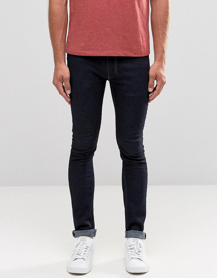 Religion Skinny Fit Hero Jeans In Dark Blue - Dark Blue