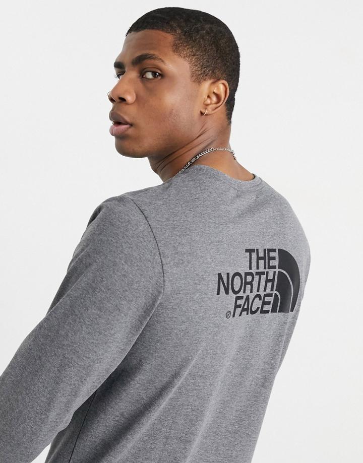The North Face Easy Long Sleeve T-shirt In Gray-grey