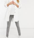 New Look Maternity Checked Pants In Gray-grey