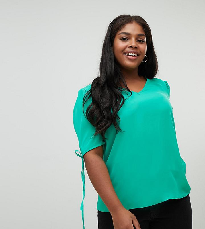 Koko Tie Sleeve Top - Green