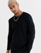 Only & Sons Crew Neck Knitted Sweater In Black