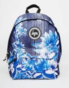 Hype Backpack In Navy Digital Floral Print - Navy