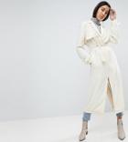 Asos Tall Crepe Duster Trench - Pink
