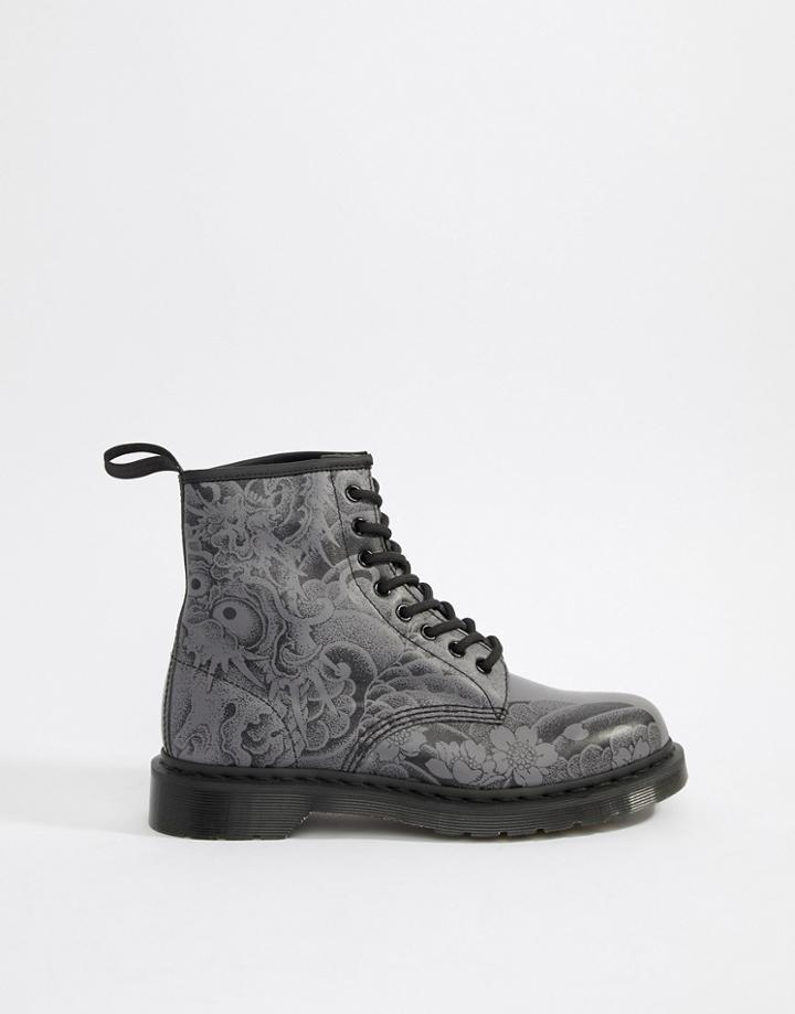Dr Martens X Ot 1460 Boots Tattoo Print - Black