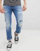 Tommy Jeans Scanton Distressed Slim Fit Jeans In Light Wash - Blue