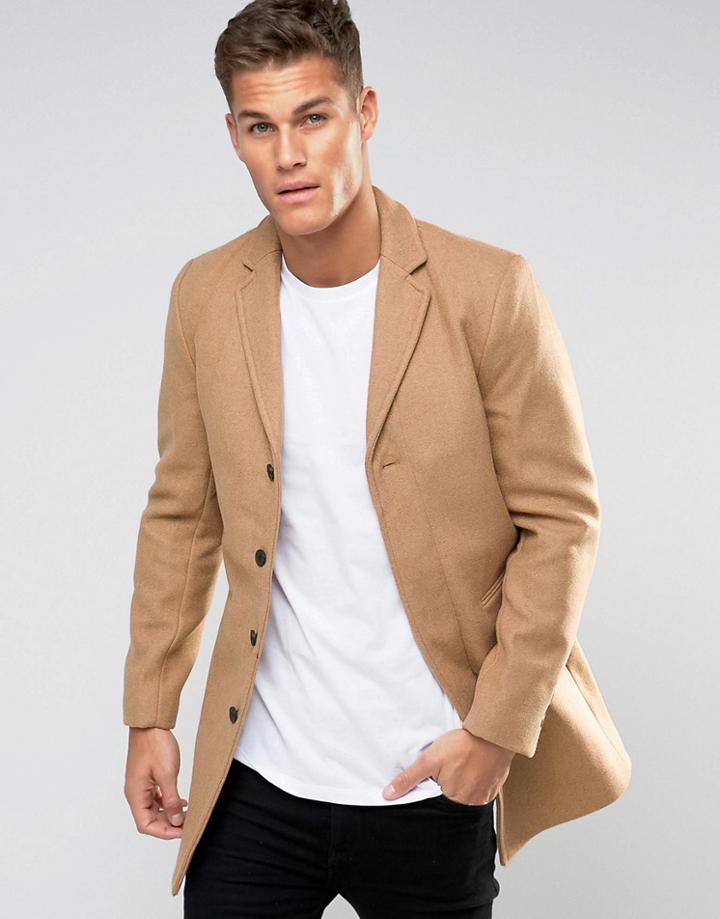 Selected Homme Overcoat - Beige