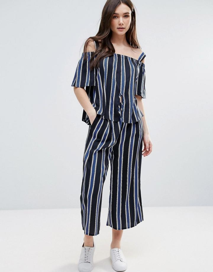 Influence Striped Culottes - Blue