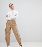 Missguided X Fanny Lyckman Cargo Zip Utility Pant In Camel - Brown