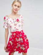 Asos Mix And Match Floral Skater Dress - Multi