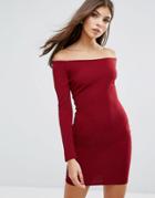 Ax Paris Off The Shoulder Mini Dress - Red