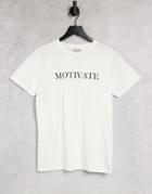 Asos Design T-shirt With Motivate Motif In White