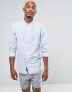 Pull & Bear Regular Fit Oxford Shirt In Blue And White Stripes - Blue