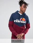 Ellesse Chevron Hoodie With Large Logo - Navy