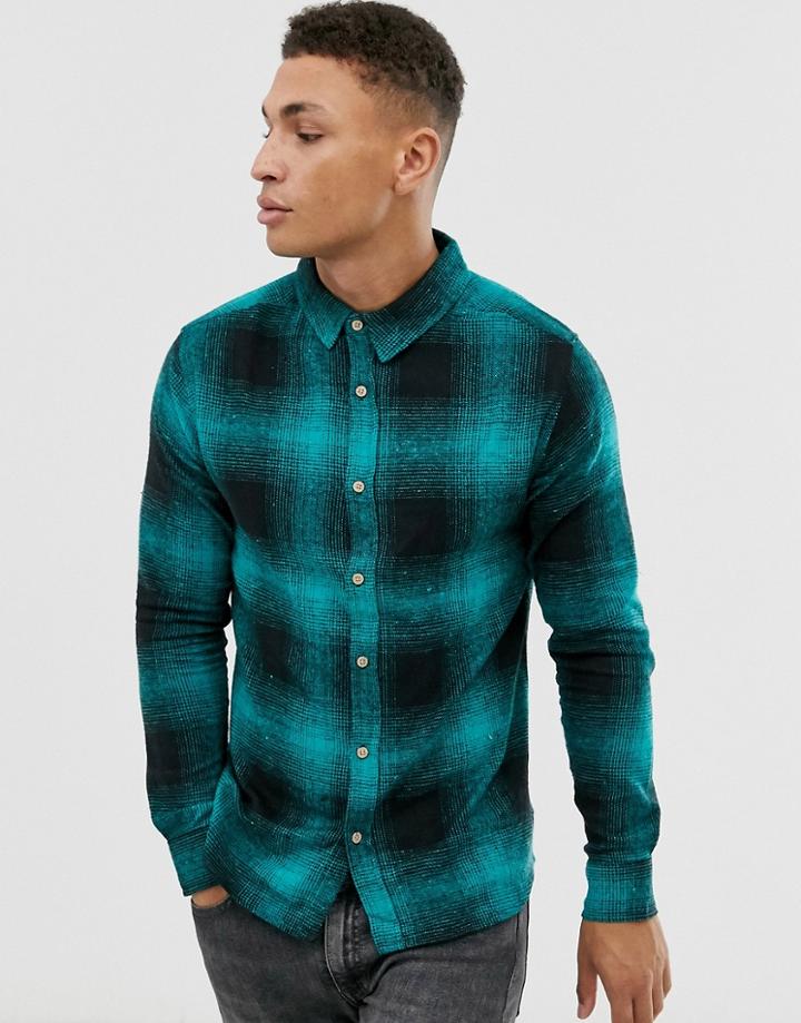 Soul Star Fitted Check Shirt-green