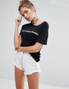 Adolescent Clothing Boyfriend T-shirt With Not A People Person Slogan - Black