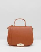 Marc B Orange Saddle Bag With Handle And Detachable Cross Body Strap - Orange