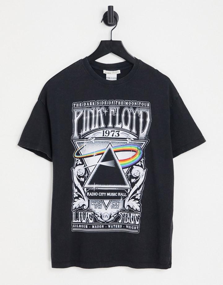 Pull & Bear Pink Floyd Band T-shirt In Black