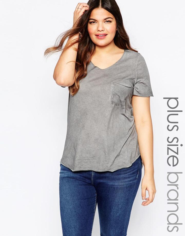 Junarose Plus Pitt T-shirt In Oil Dye - Pewter