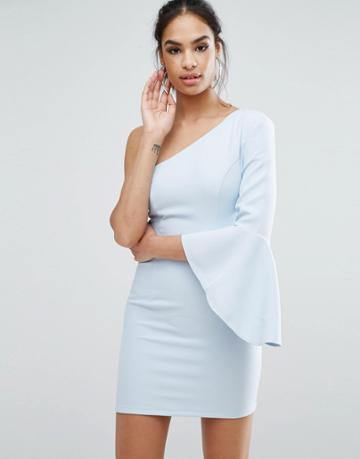 Ginger Fizz One Shoulder Mini Dress - Blue