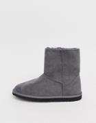 Asos Design Slipper Boots In Gray