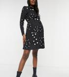 New Look Maternity Soft Touch Shirt Dress In Black Pattern
