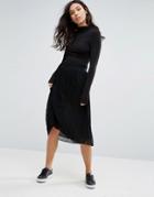Minimum Midi Pleated Skirt - Black