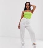 Asos Design Petite Clean Silky Cargo Pant - White