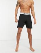 Only & Sons Lounge Plain Shorts With Branded Waistband In Black
