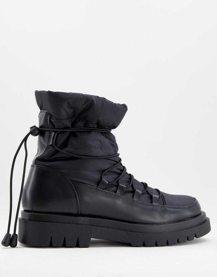 Truffle Collection Puffer Snow Style Boots In Black