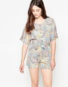 Madam Rage Romper In Paisley Print - Multi