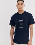 Parlez Charter T-shirt With Embroidered Lines Logo In Navy - Navy