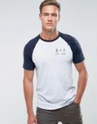 Abercrombie & Fitch Slim Fit T-shirt Raglan Baseball Print Logo In Blue - Blue