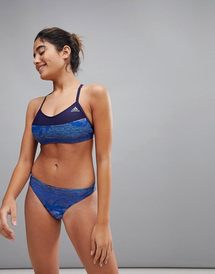 Adidas Printed Bikini In Blue - Blue