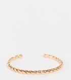 Asos Design Curve Cuff Bracelet With Twist Design In Gold Tone