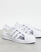 Adidas Originals Superstar Sneakers In Transparent And White