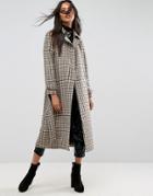 Asos Trench In Wool Check - Multi