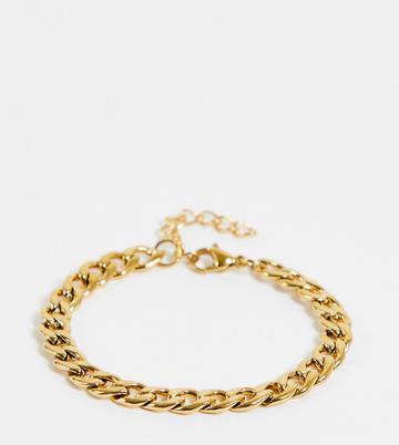 Lost Souls Stainless Steel Curb Chain Bracelet In Gold