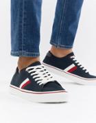 Tommy Hilfiger Icon Stripe Knit Sneakers In Navy - Navy
