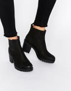 Vagabond Grace Black Leather Ankle Boots - Black Nubuck