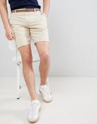 Pull & Bear Chino Shorts In Beige - Tan